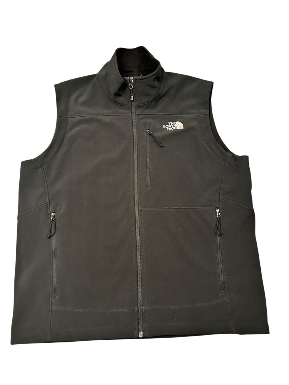 The North Face Men’s Black Softshell Vest - Full Zip L Casual Performance